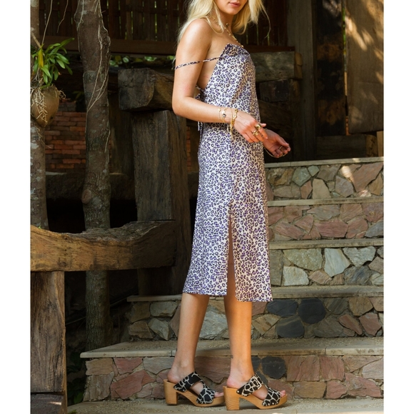 Vanessa Mooney The LALA Slip Dress - PURPLE CHEETAH - Picture 2 of 7